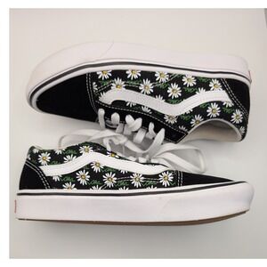 NWOT - Vans Old Skool Platform‎ Daisy Print Black White Shoes Sneakers Size 6